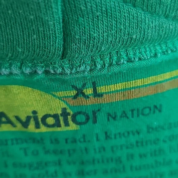 AVIATOR NATION Logo Green Quilted Mens XL Full Zip Hoodie Sweatshirt Jacket‎ - Picture 7 of 8